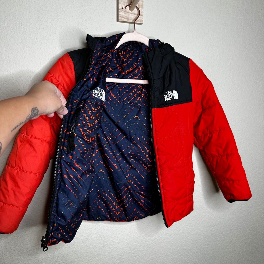The North Face Boys Red Black Reversible Mount Chimborazo Jacket Size S 7/8